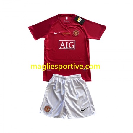 Completo Calcio Manchester United Champion League 2007 Bambino Divisa Prima